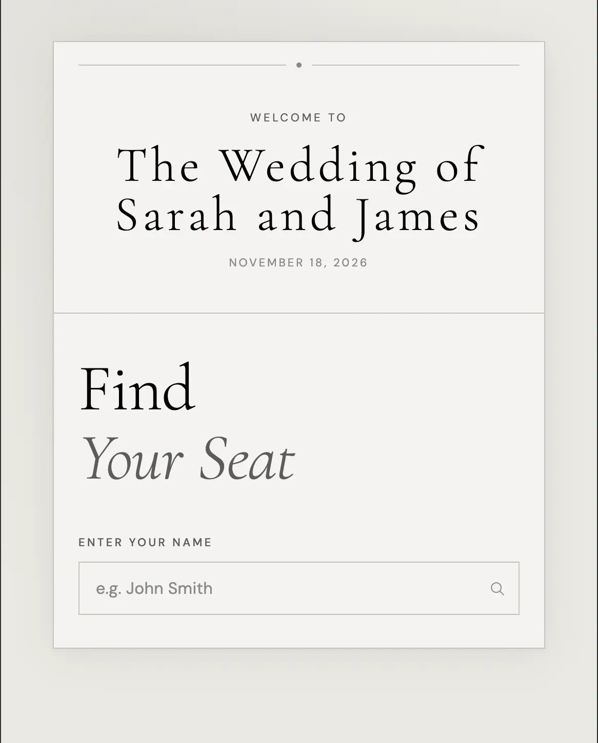 Mobile Guest Search Screen