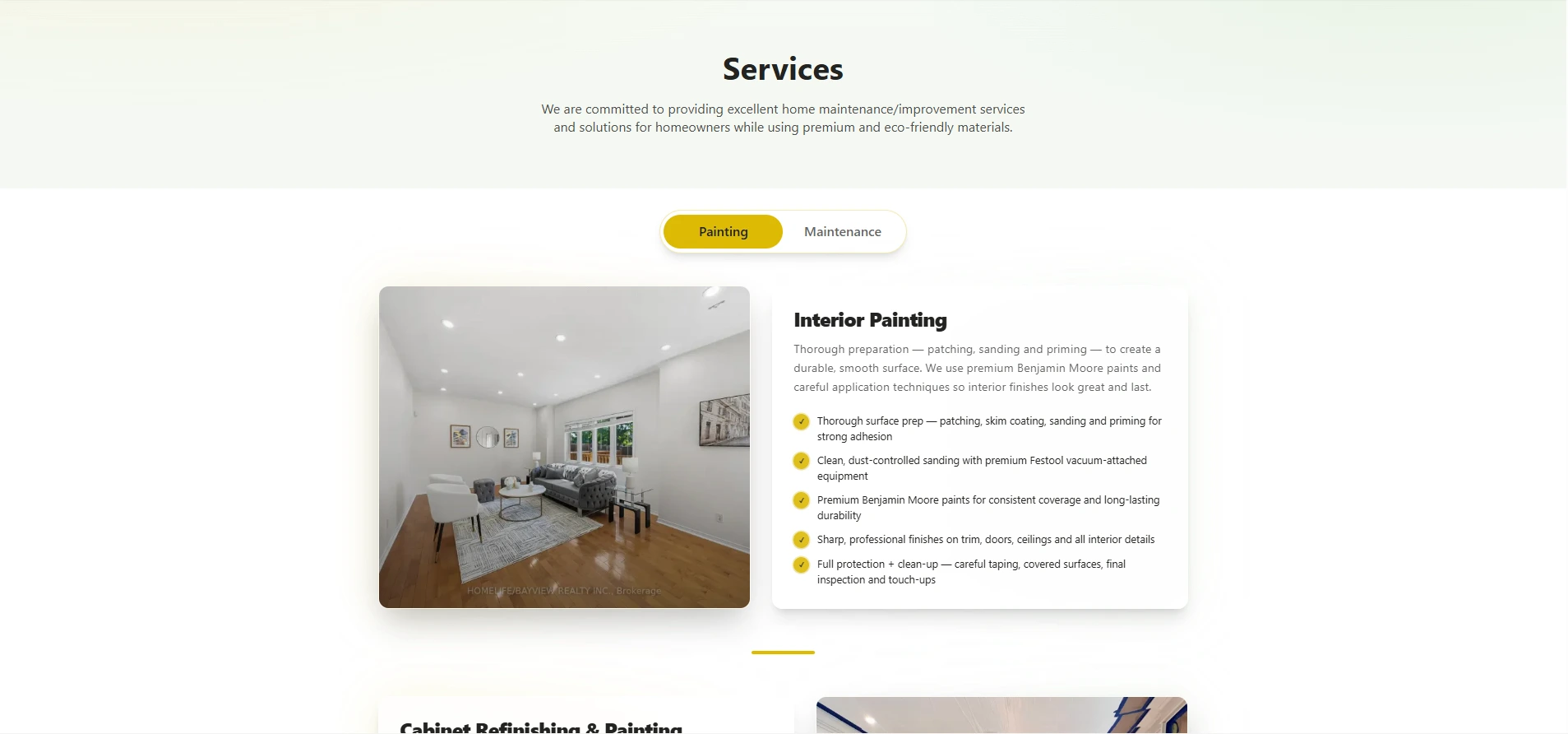 Redesigned Services Navigation